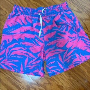 Chubbies mens the palm springs swim trunks 5.5" inseam size large pink blue